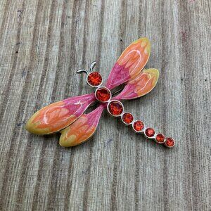 TC Dragonfly Swirl Enamel Rhinestone Pin/Brooch